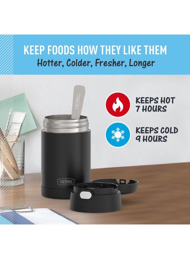 THERMOS FUNTAINER Insulated Food Jar, 16 Ounce, Kid Friendly Food Jar with Foldable Spoon, Matte Black - Image 5